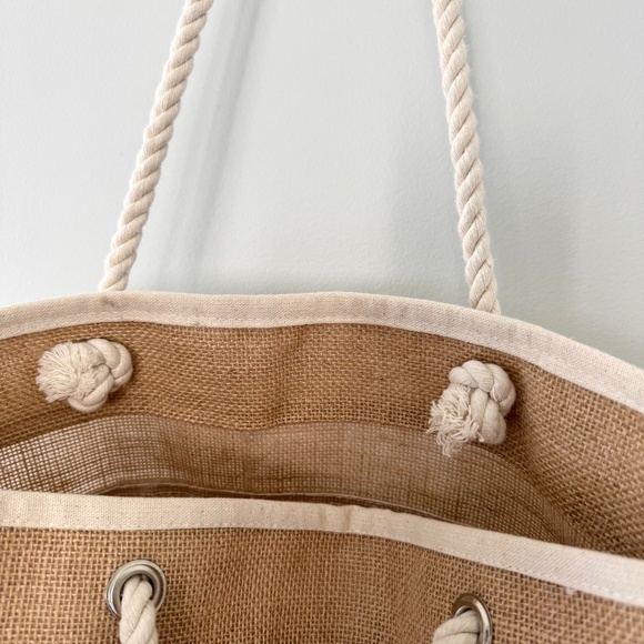 Jute Canvas Rope Tote Bag - Picture 5 of 11